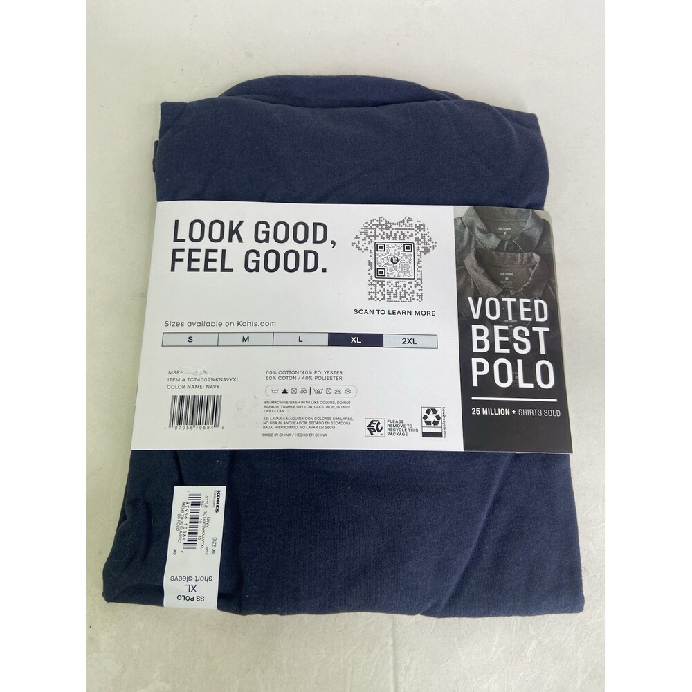 True Classic Classic Polo Shirt Men's Size XL Navy Blue Short Sleeve - Picture 3 of 4